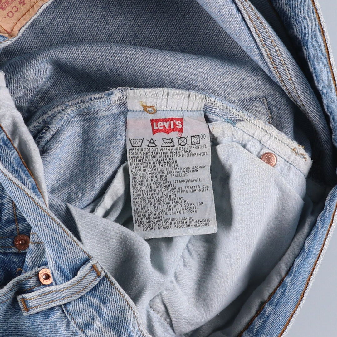 90'S Levi's 501 Euro model straight denim pants for men, W33 equivalent, vintage cotton blue type Vintage Second Hand