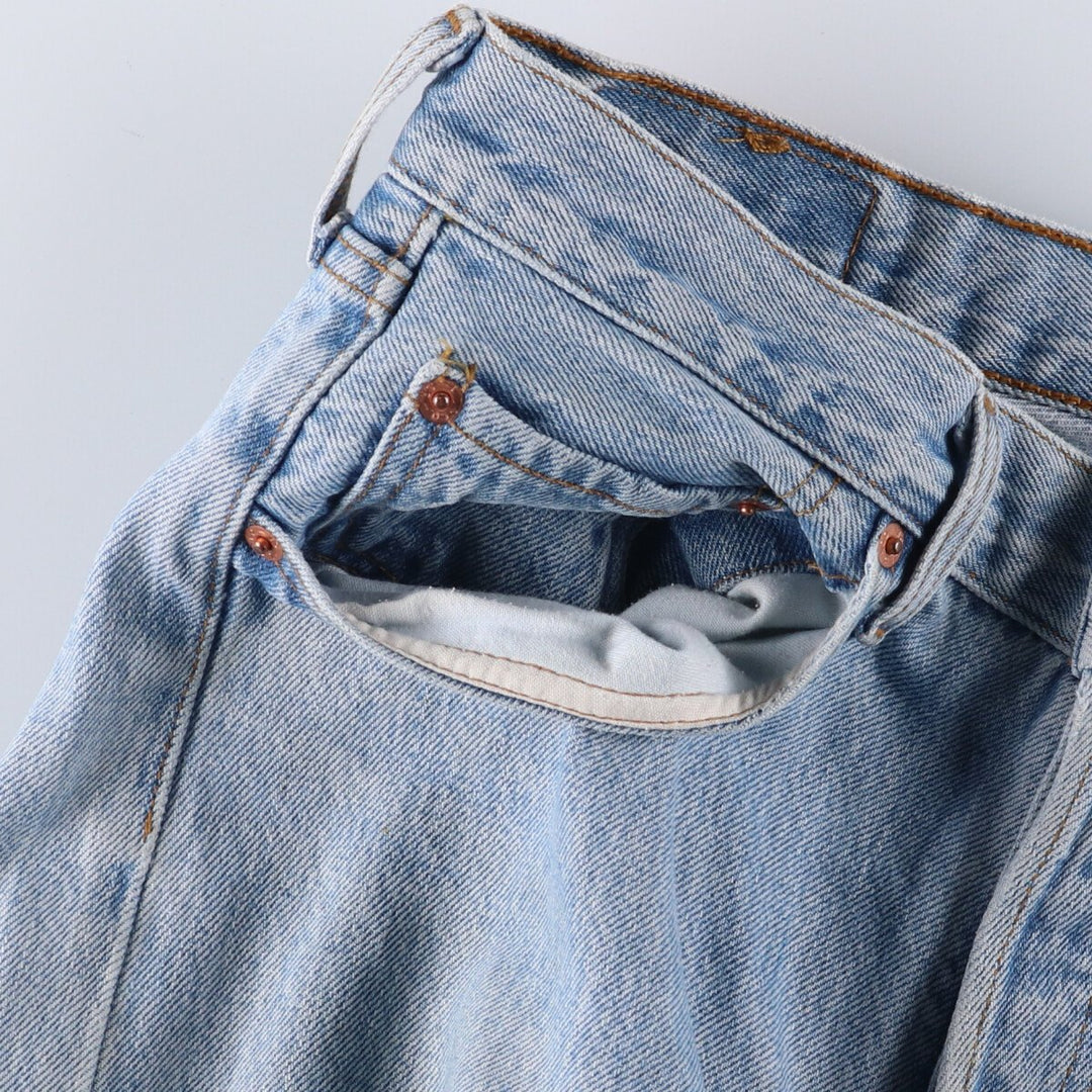 90'S Levi's 501 Euro model straight denim pants for men, W33 equivalent, vintage cotton blue type Vintage Second Hand