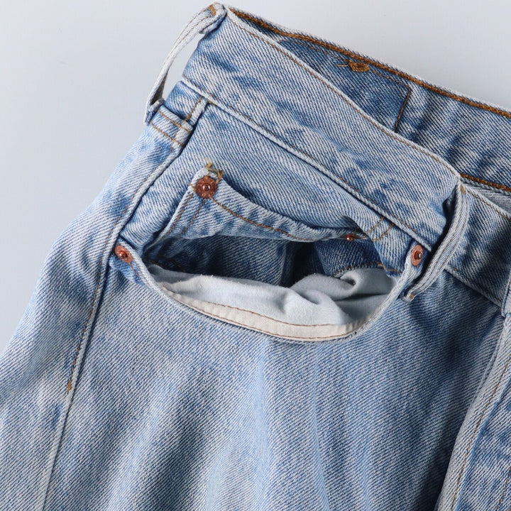 90'S Levi's 501 Euro model straight denim pants for men, W33 equivalent, vintage cotton blue type Vintage Second Hand