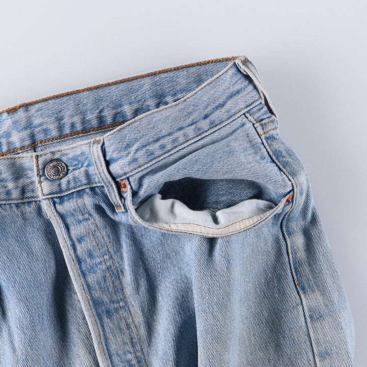 90'S Levi's 501 Euro model straight denim pants for men, W33 equivalent, vintage cotton blue type Vintage Second Hand
