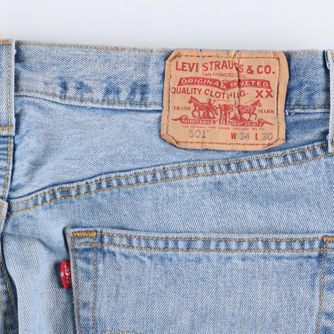 00'S Levi's 501-0134 Straight Denim Pants for Men, Size W34 cotton blue type Vintage Second Hand