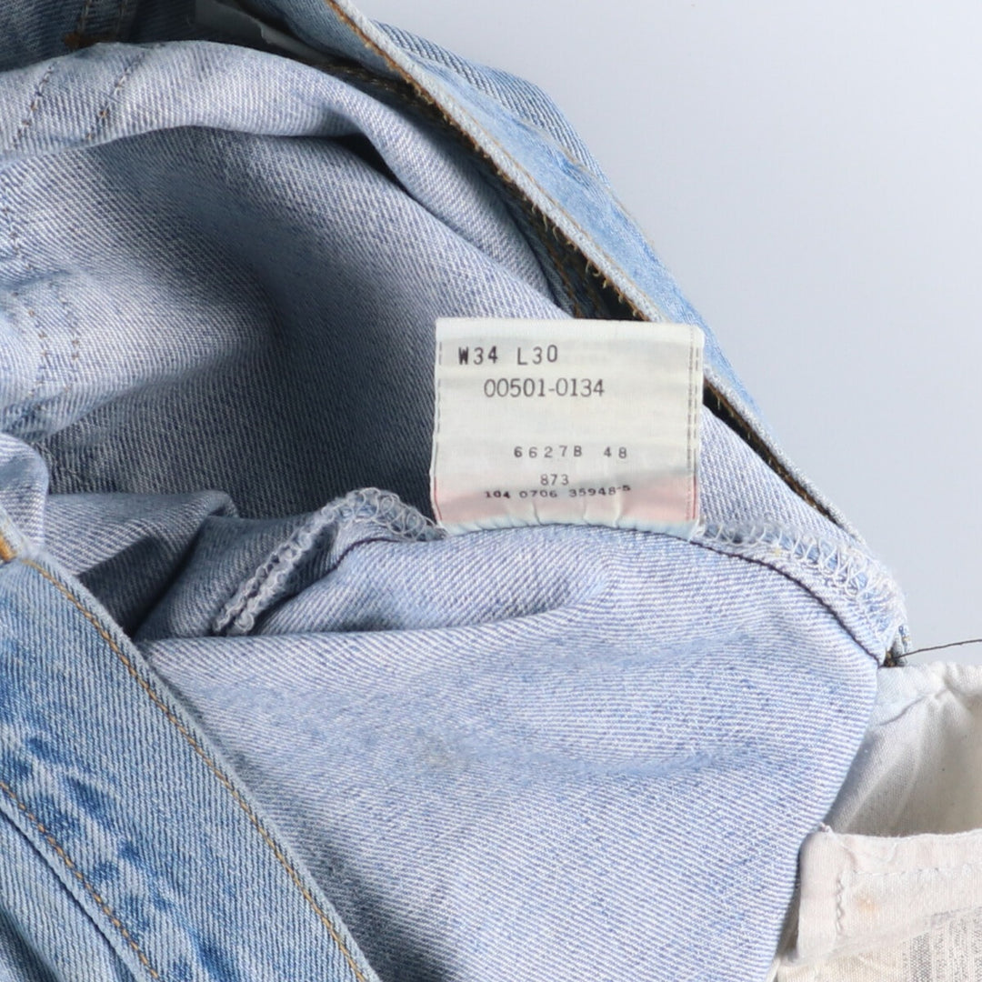 00'S Levi's 501-0134 Straight Denim Pants for Men, Size W34 cotton blue type Vintage Second Hand