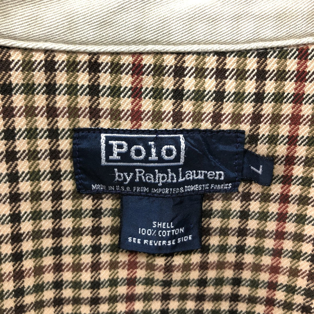 90'S Ralph Lauren POLO by Ralph Lauren Swing Top Sports Jacket Made in USA Men's L size cotton Beige type Vintage Second Hand