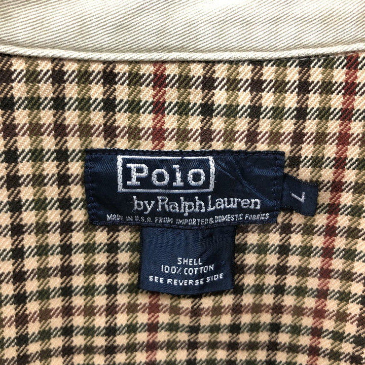 90'S Ralph Lauren POLO by Ralph Lauren Swing Top Sports Jacket Made in USA Men's L size cotton Beige type Vintage Second Hand