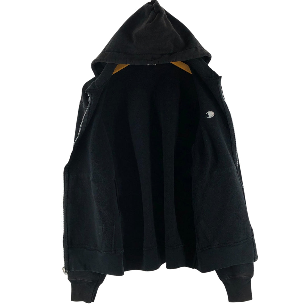 Champion Sweat Full Zip Hoodie Men's Size M cotton black type Vintage Second Hand