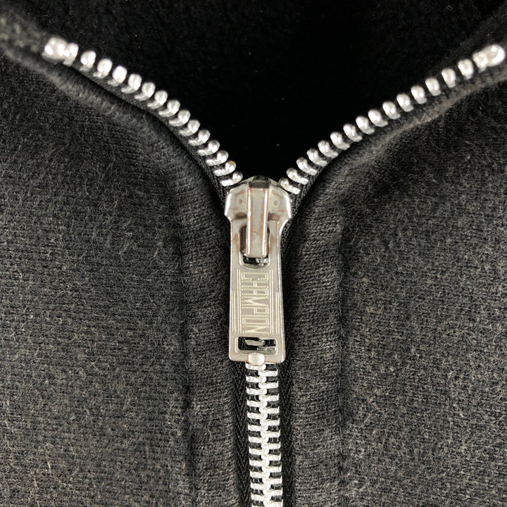 Champion Sweat Full Zip Hoodie Men's Size M cotton black type Vintage Second Hand