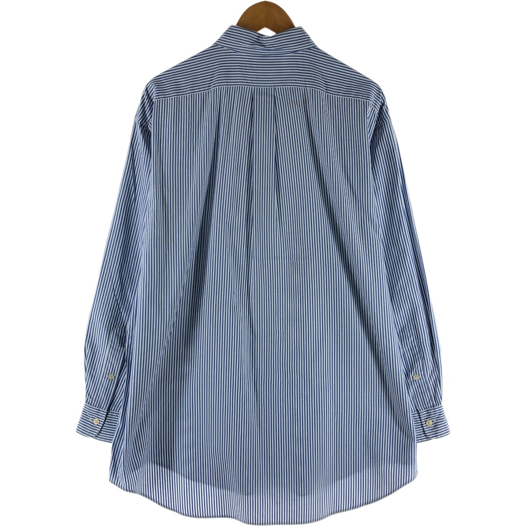 Ralph Lauren YARMOUTH Long Sleeve Button Down Striped Shirt Men's XL cotton Blue type light blue Vintage Second Hand