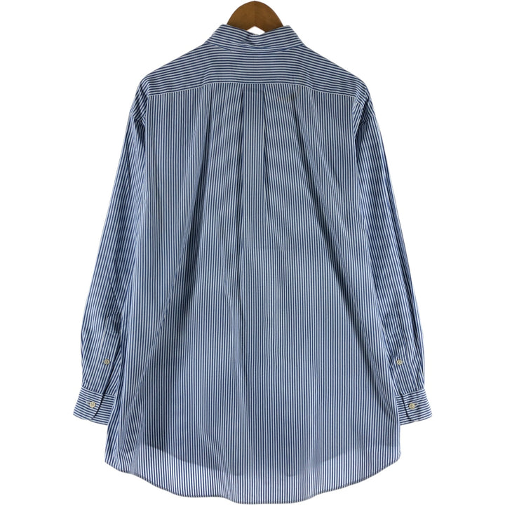 Ralph Lauren YARMOUTH Long Sleeve Button Down Striped Shirt Men's XL cotton Blue type light blue Vintage Second Hand