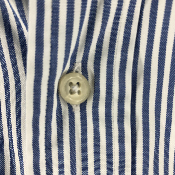 Ralph Lauren YARMOUTH Long Sleeve Button Down Striped Shirt Men's XL cotton Blue type light blue Vintage Second Hand