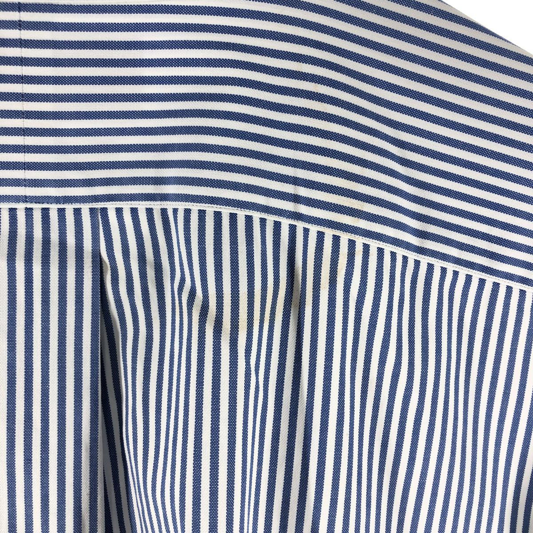 Ralph Lauren YARMOUTH Long Sleeve Button Down Striped Shirt Men's XL cotton Blue type light blue Vintage Second Hand