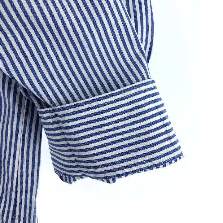 Ralph Lauren YARMOUTH Long Sleeve Button Down Striped Shirt Men's XL cotton Blue type light blue Vintage Second Hand
