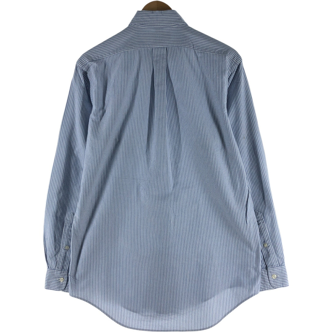 Ralph Lauren YARMOUTH Long Sleeve Button-Down Striped Shirt, Men's S Size cotton Blue type light blue Vintage Second Hand