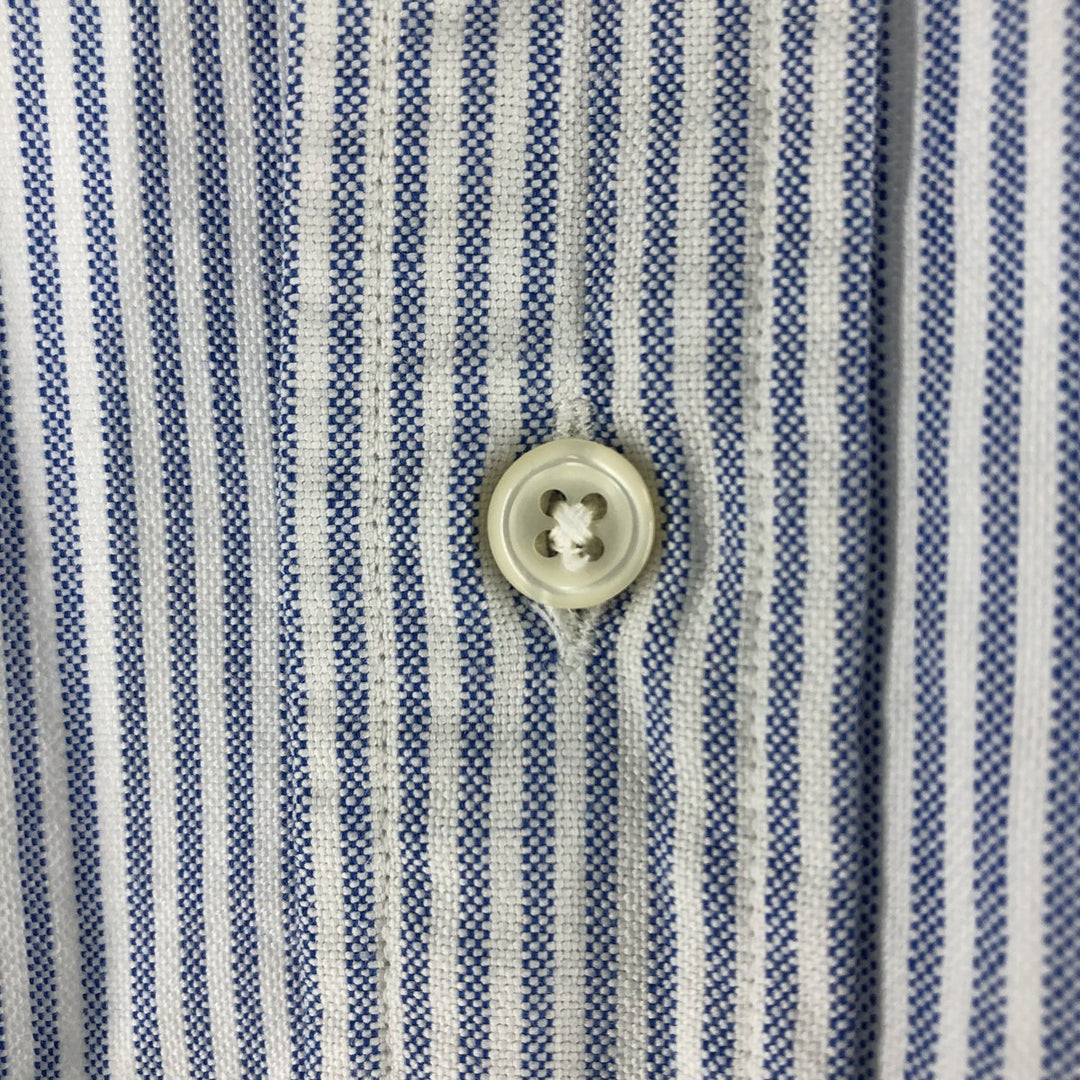 Ralph Lauren YARMOUTH Long Sleeve Button-Down Striped Shirt, Men's S Size cotton Blue type light blue Vintage Second Hand