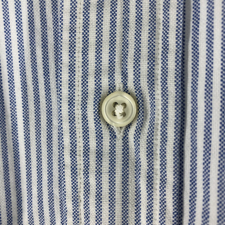 Ralph Lauren YARMOUTH Long Sleeve Button-Down Striped Shirt, Men's S Size cotton Blue type light blue Vintage Second Hand