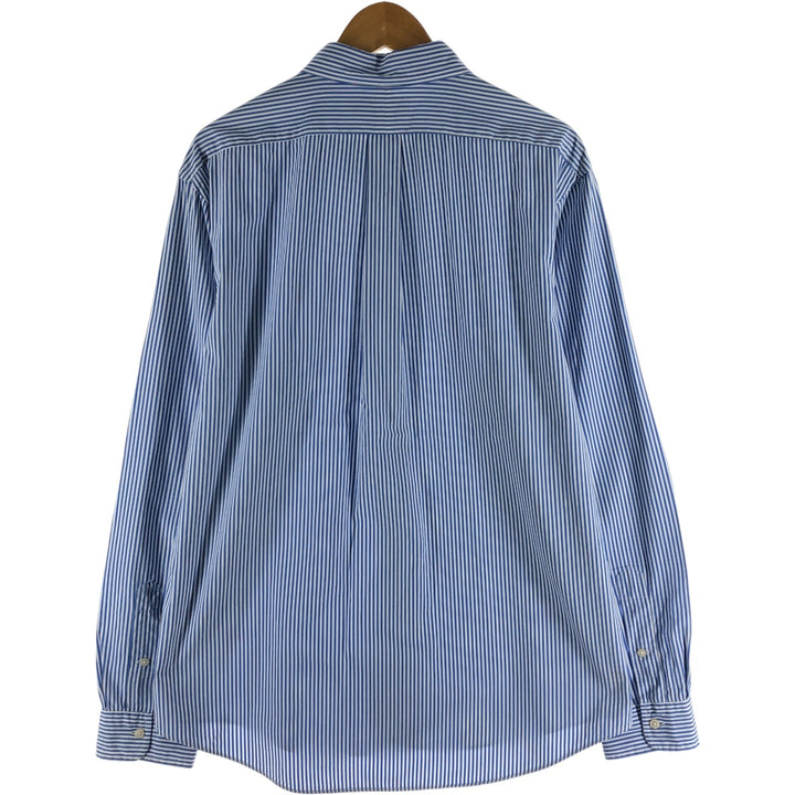 Ralph Lauren CUSTOM FIT long sleeve button down striped shirt men's XL size cotton blue type Vintage Second Hand