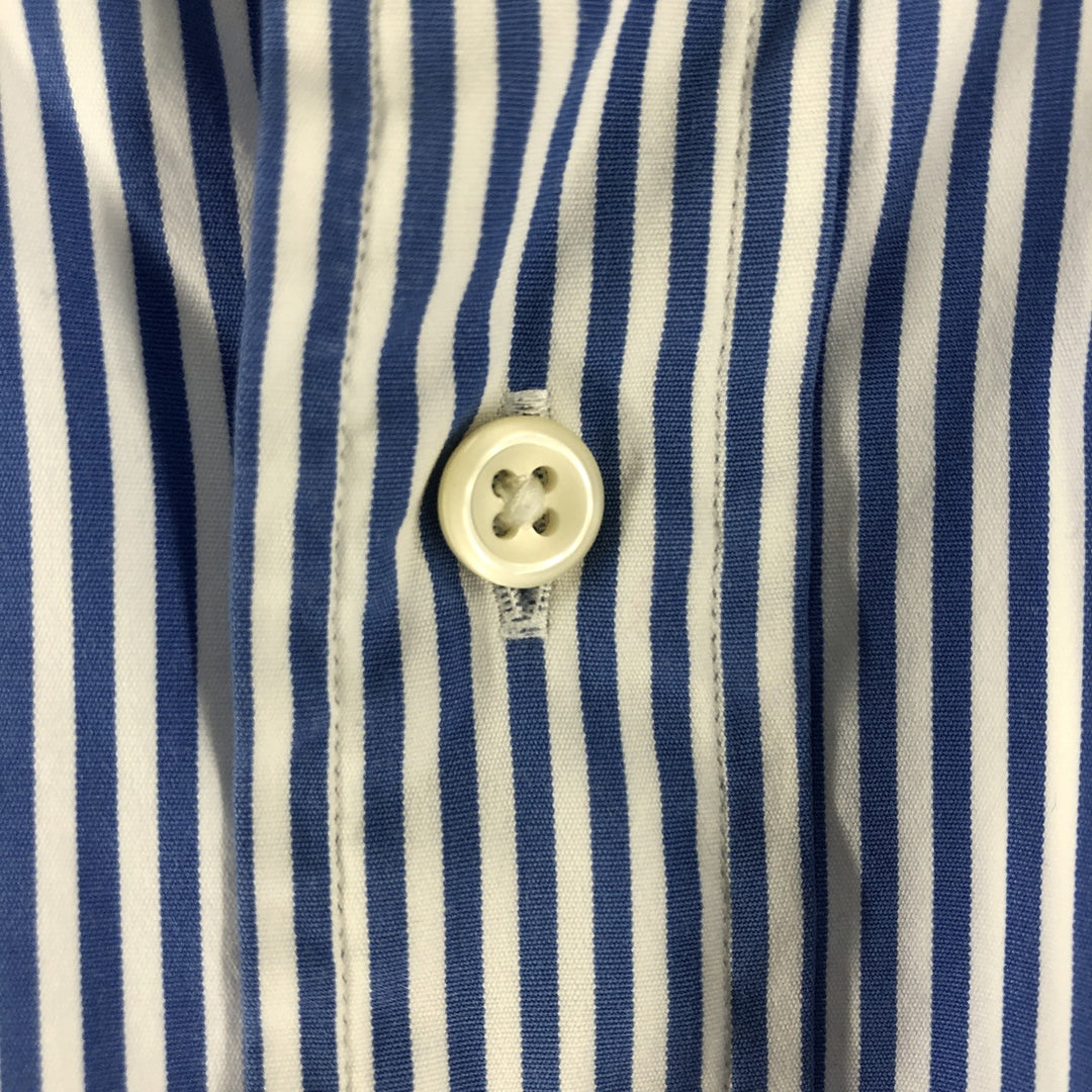 Ralph Lauren CUSTOM FIT long sleeve button down striped shirt men's XL size cotton blue type Vintage Second Hand