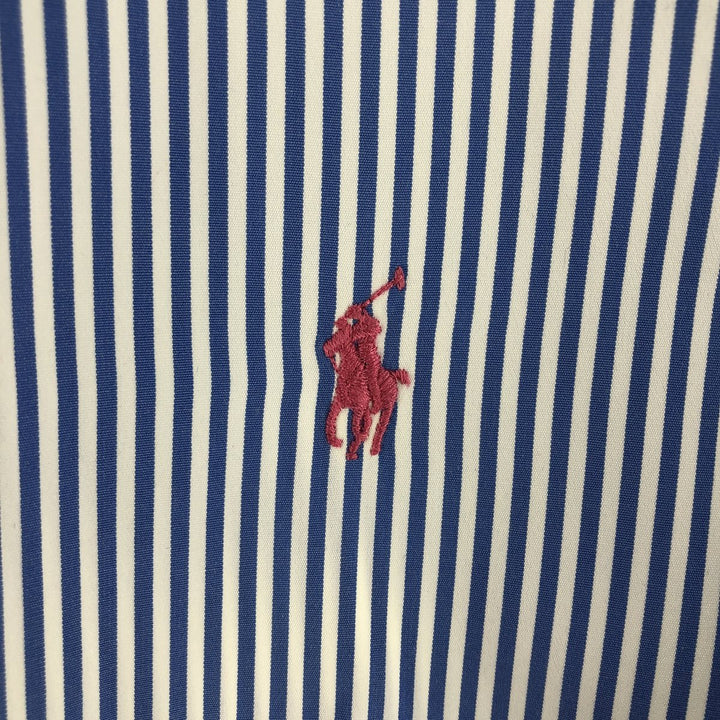 Ralph Lauren CUSTOM FIT long sleeve button down striped shirt men's XL size cotton blue type Vintage Second Hand