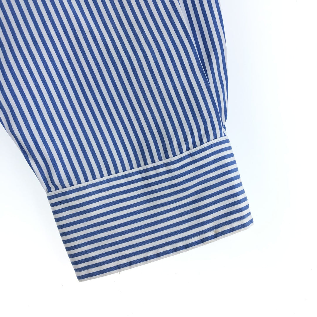 Ralph Lauren CUSTOM FIT long sleeve button down striped shirt men's XL size cotton blue type Vintage Second Hand