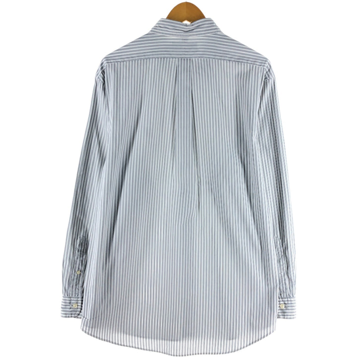 Ralph Lauren CUSTOM FIT long sleeve button down striped shirt men's XL size cotton black type Vintage Second Hand