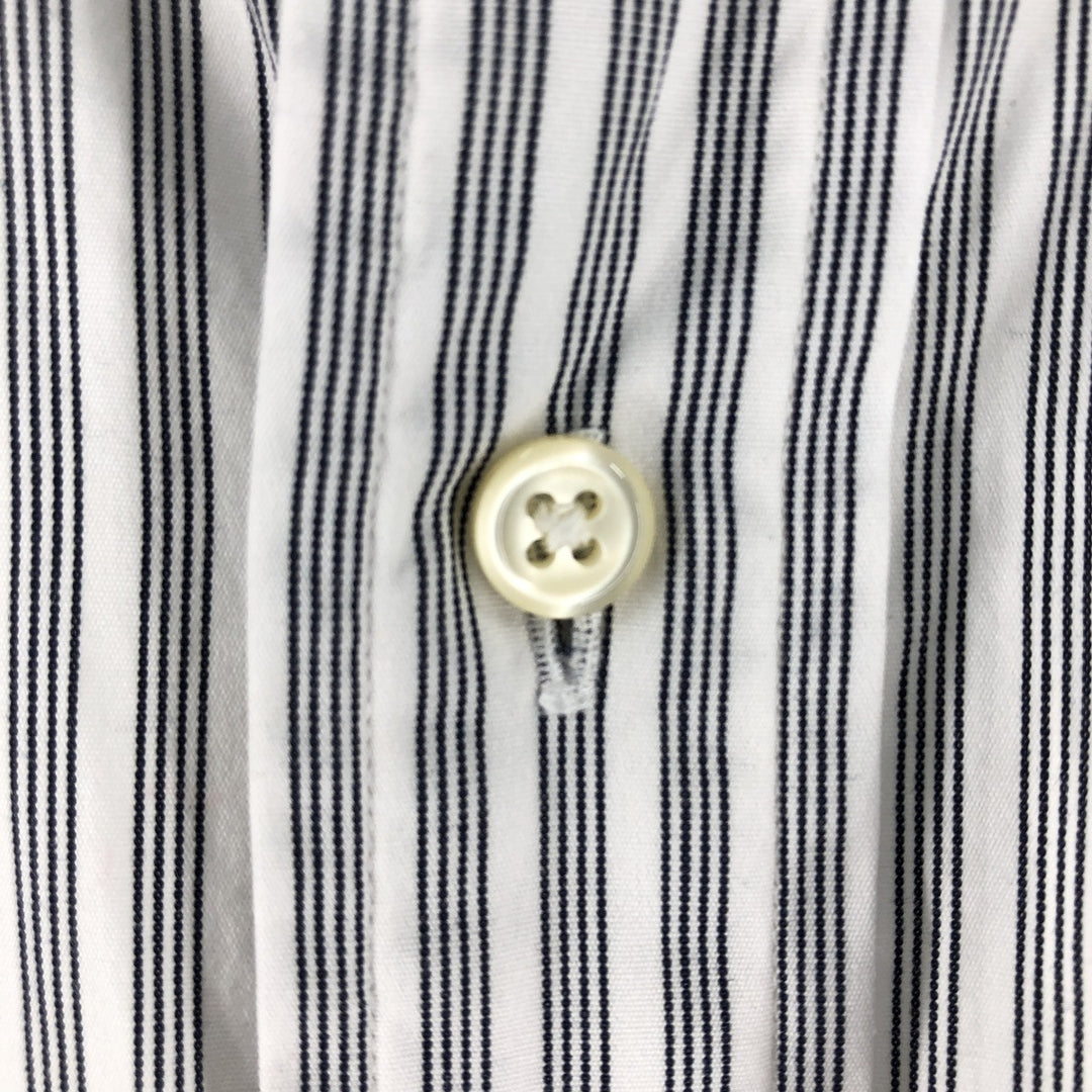 Ralph Lauren CUSTOM FIT long sleeve button down striped shirt men's XL size cotton black type Vintage Second Hand