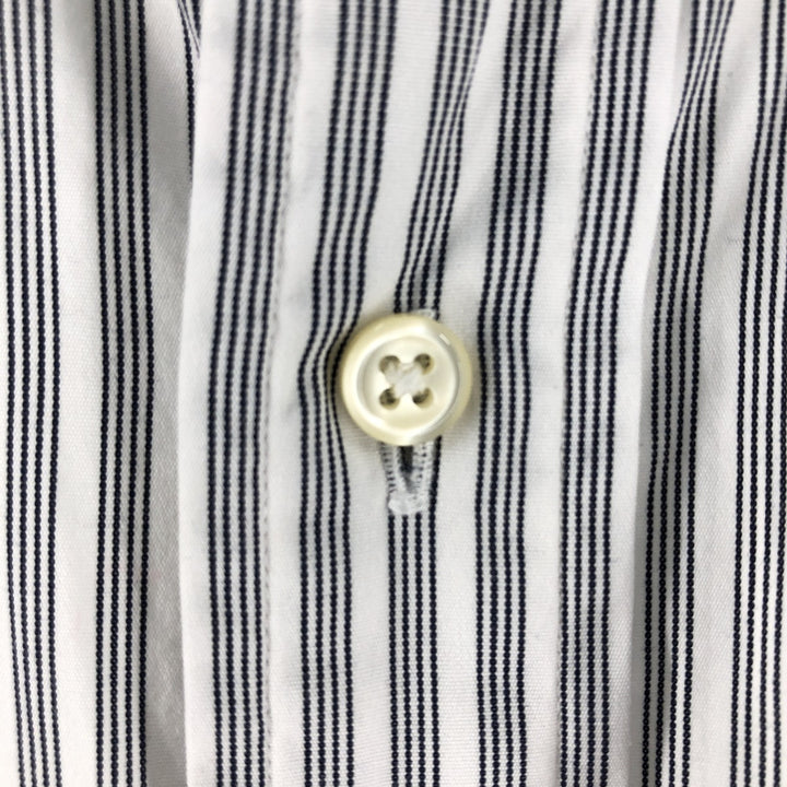 Ralph Lauren CUSTOM FIT long sleeve button down striped shirt men's XL size cotton black type Vintage Second Hand