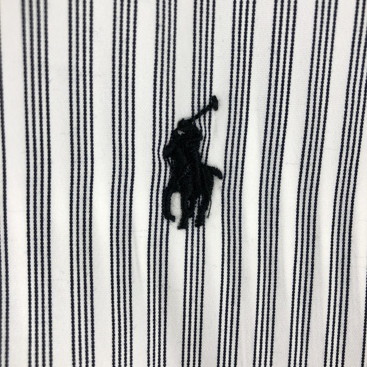 Ralph Lauren CUSTOM FIT long sleeve button down striped shirt men's XL size cotton black type Vintage Second Hand