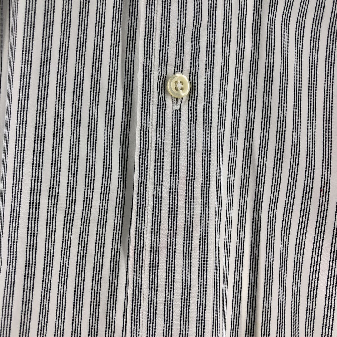 Ralph Lauren CUSTOM FIT long sleeve button down striped shirt men's XL size cotton black type Vintage Second Hand