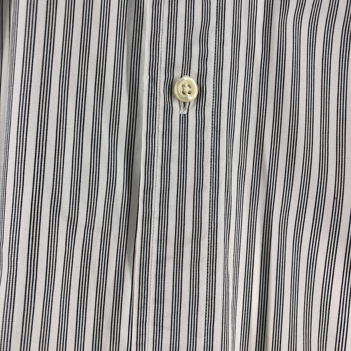 Ralph Lauren CUSTOM FIT long sleeve button down striped shirt men's XL size cotton black type Vintage Second Hand