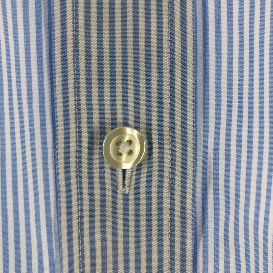 Brooks Brothers 1818 Long Sleeve Button-Down Striped Shirt, Men's Size L cotton Blue type light blue Vintage Second Hand
