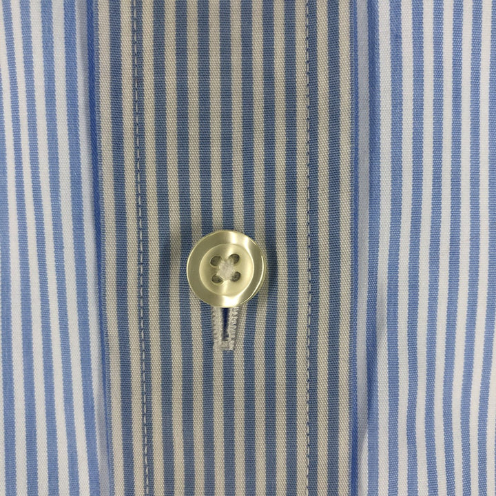 Brooks Brothers 1818 Long Sleeve Button-Down Striped Shirt, Men's Size L cotton Blue type light blue Vintage Second Hand