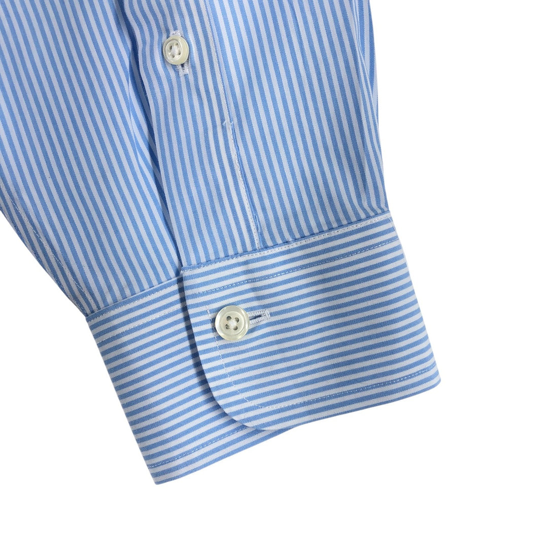 Brooks Brothers 1818 Long Sleeve Button-Down Striped Shirt, Men's Size L cotton Blue type light blue Vintage Second Hand
