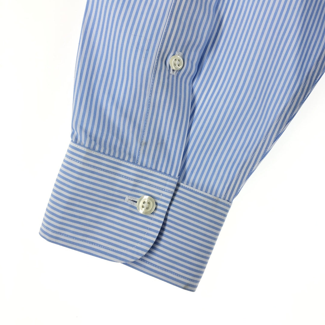 Brooks Brothers 1818 Long Sleeve Button-Down Striped Shirt, Men's Size L cotton Blue type light blue Vintage Second Hand
