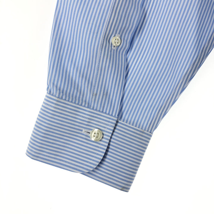 Brooks Brothers 1818 Long Sleeve Button-Down Striped Shirt, Men's Size L cotton Blue type light blue Vintage Second Hand
