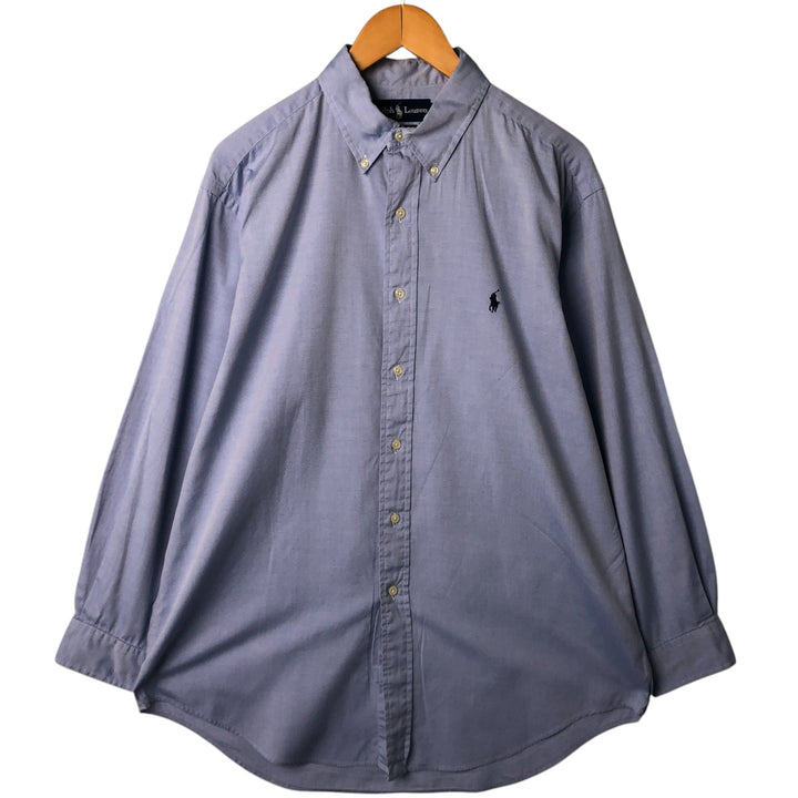 Ralph Lauren YARMOUTH long sleeve button down shirt, men's XL size cotton blue type Vintage Second Hand
