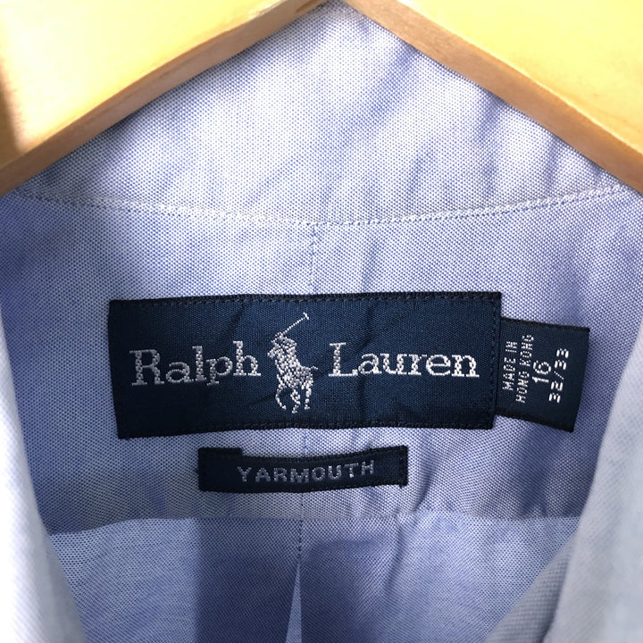 Ralph Lauren YARMOUTH long sleeve button down shirt, men's XL size cotton blue type Vintage Second Hand