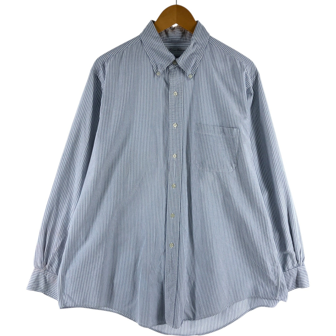 Brooks Brothers Long Sleeve Button-Down Striped Shirt Made in USA Men's XL cotton Blue type light blue Vintage Second Hand