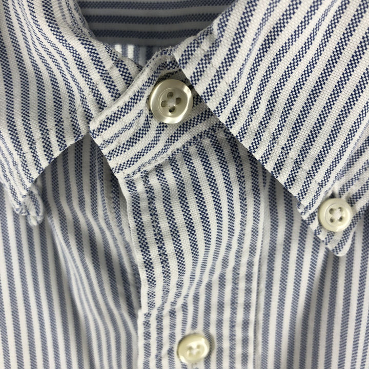 Brooks Brothers Long Sleeve Button-Down Striped Shirt Made in USA Men's XL cotton Blue type light blue Vintage Second Hand