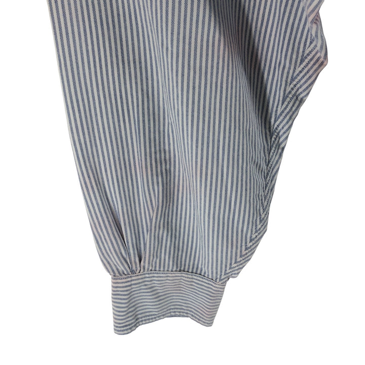 Brooks Brothers Long Sleeve Button-Down Striped Shirt Made in USA Men's XL cotton Blue type light blue Vintage Second Hand