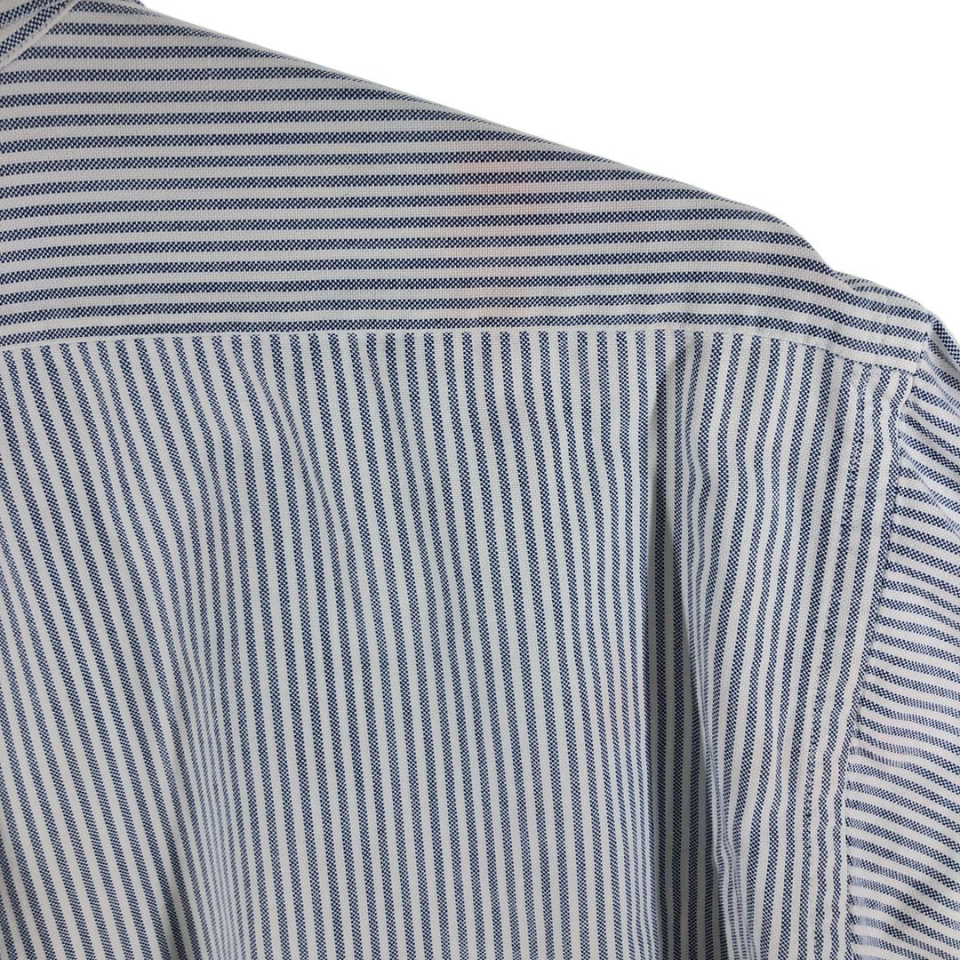 Brooks Brothers Long Sleeve Button-Down Striped Shirt Made in USA Men's XL cotton Blue type light blue Vintage Second Hand