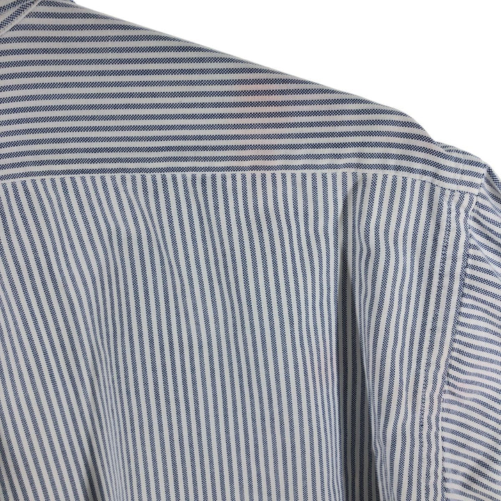 Brooks Brothers Long Sleeve Button-Down Striped Shirt Made in USA Men's XL cotton Blue type light blue Vintage Second Hand
