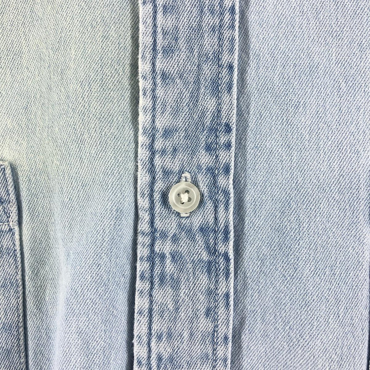 00'S Harley-Davidson Hidden Button-Down Long Sleeve Denim Shirt, Men's XXL cotton Blue type light blue Vintage Second Hand