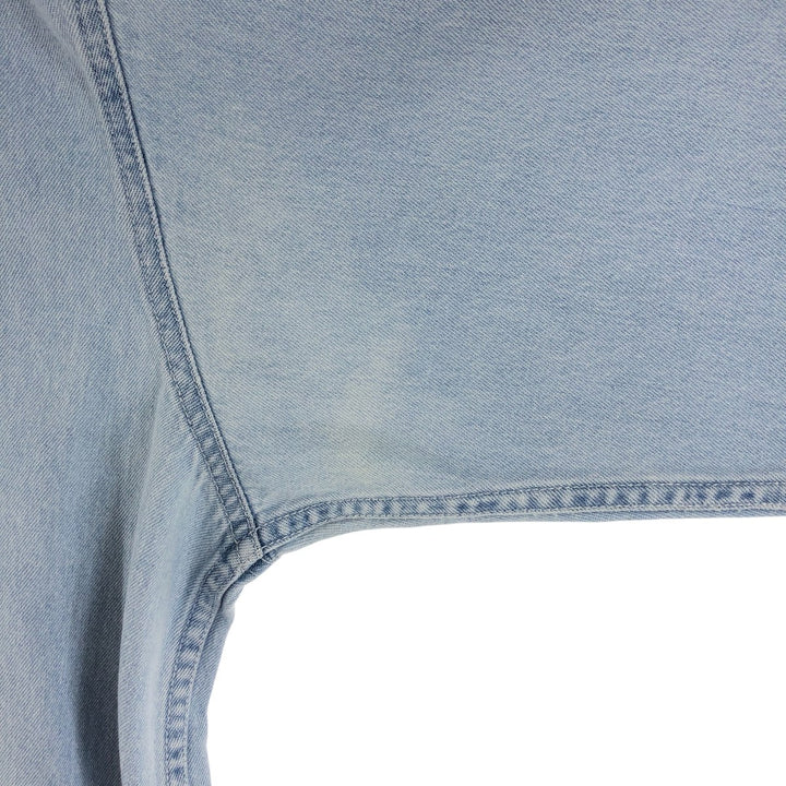 00'S Harley-Davidson Hidden Button-Down Long Sleeve Denim Shirt, Men's XXL cotton Blue type light blue Vintage Second Hand