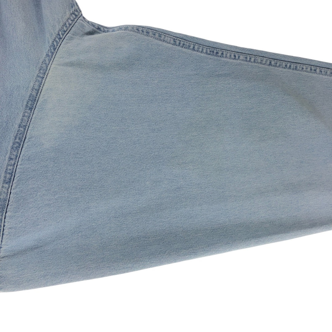 00'S Harley-Davidson Hidden Button-Down Long Sleeve Denim Shirt, Men's XXL cotton Blue type light blue Vintage Second Hand