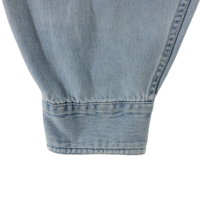 00'S Harley-Davidson Hidden Button-Down Long Sleeve Denim Shirt, Men's XXL cotton Blue type light blue Vintage Second Hand