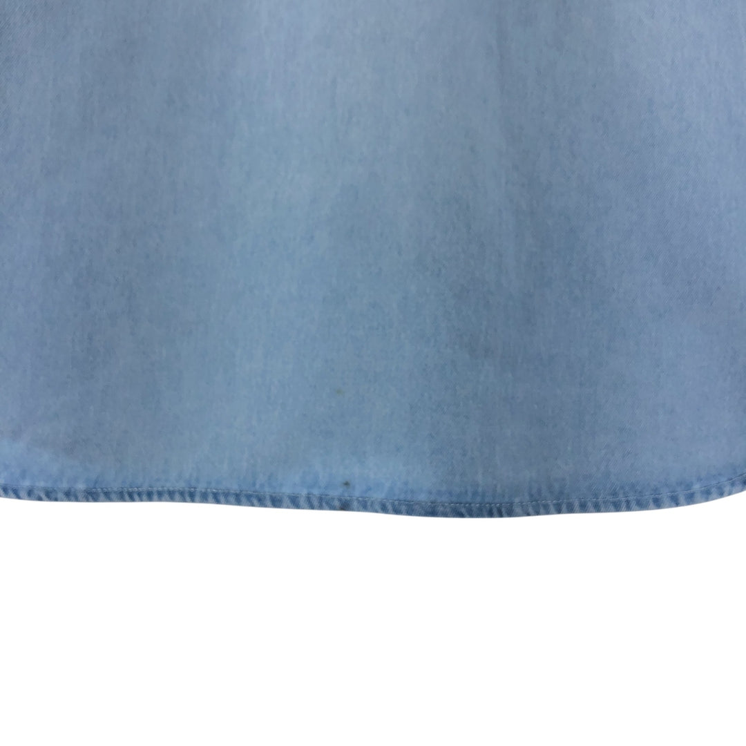 00'S Harley-Davidson Hidden Button-Down Long Sleeve Denim Shirt, Men's XXL cotton Blue type light blue Vintage Second Hand