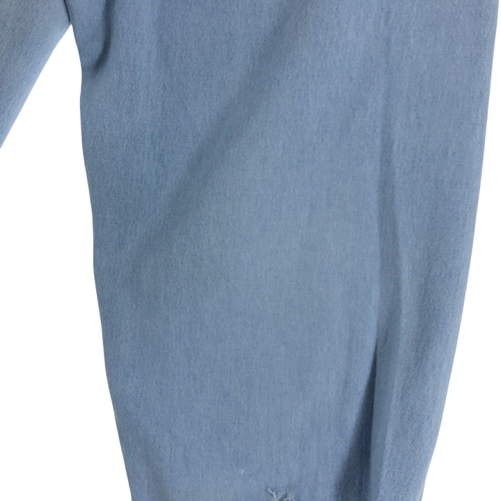 00'S Harley-Davidson Hidden Button-Down Long Sleeve Denim Shirt, Men's XXL cotton Blue type light blue Vintage Second Hand