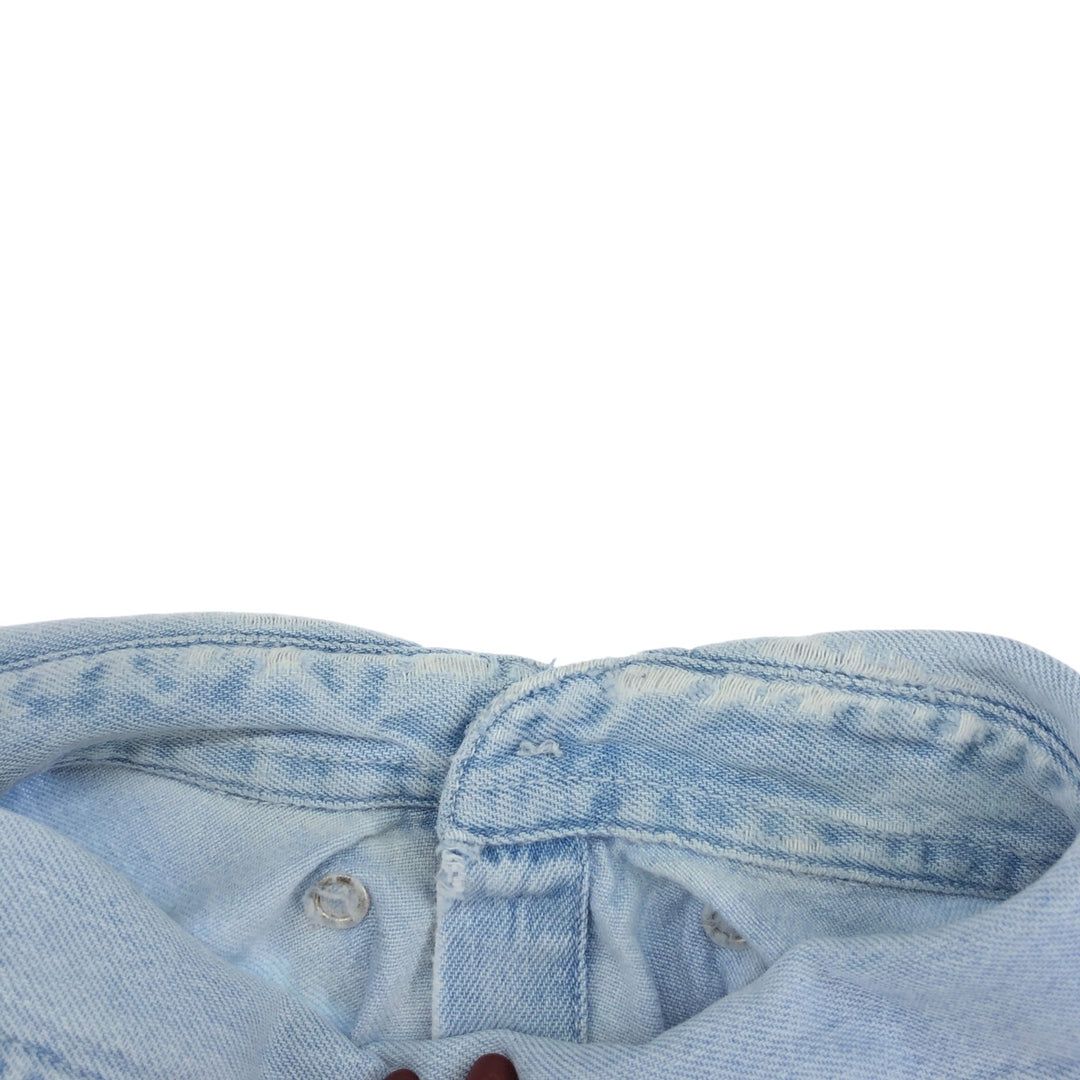 00'S Harley-Davidson Hidden Button-Down Long Sleeve Denim Shirt, Men's XXL cotton Blue type light blue Vintage Second Hand