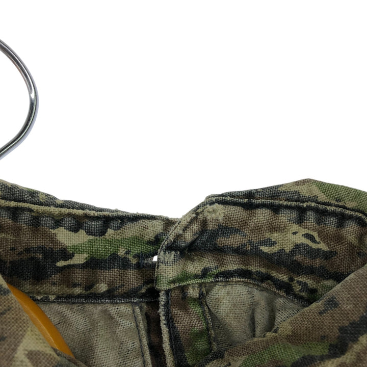 70s-80'S Cabelas Rifle Camouflage Pattern Real Tree Camo Long Sleeve Heavy Flannel Shirt Men's Size L Vintage unclear Green type dark green Vintage Second Hand