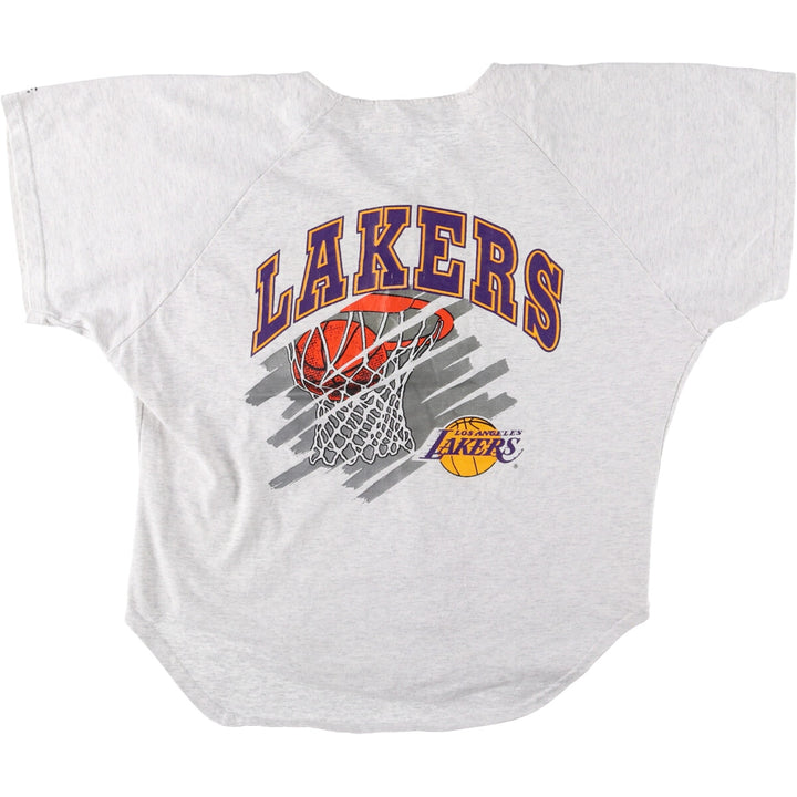90'S BIKE NBA LOS ANGELES LAKERS Los Angeles Lakers back print game shirt men's size L unclear gray type Vintage Second Hand