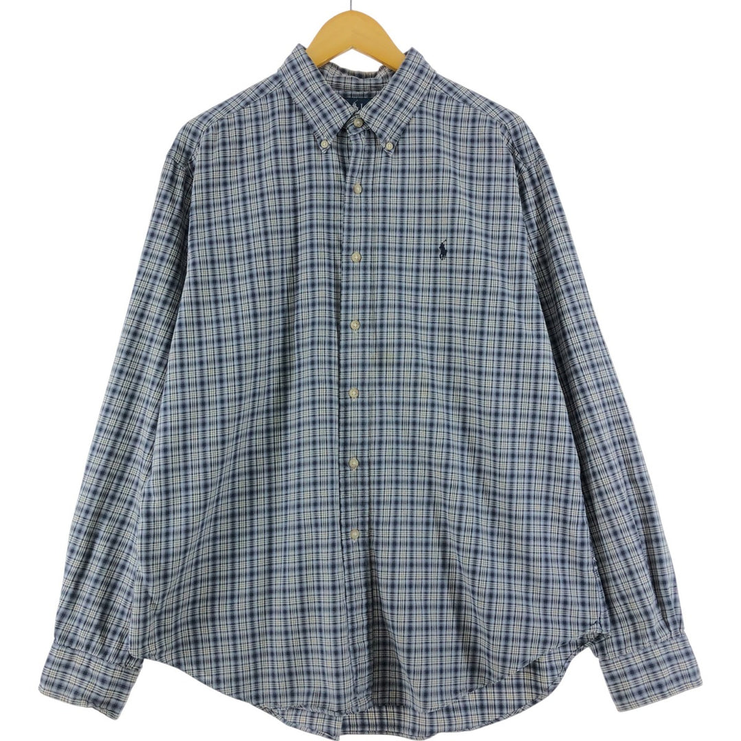 Ralph Lauren Classic Fit Long Sleeve Button Down Light Flannel Shirt Men's XL cotton gray type Vintage Second Hand